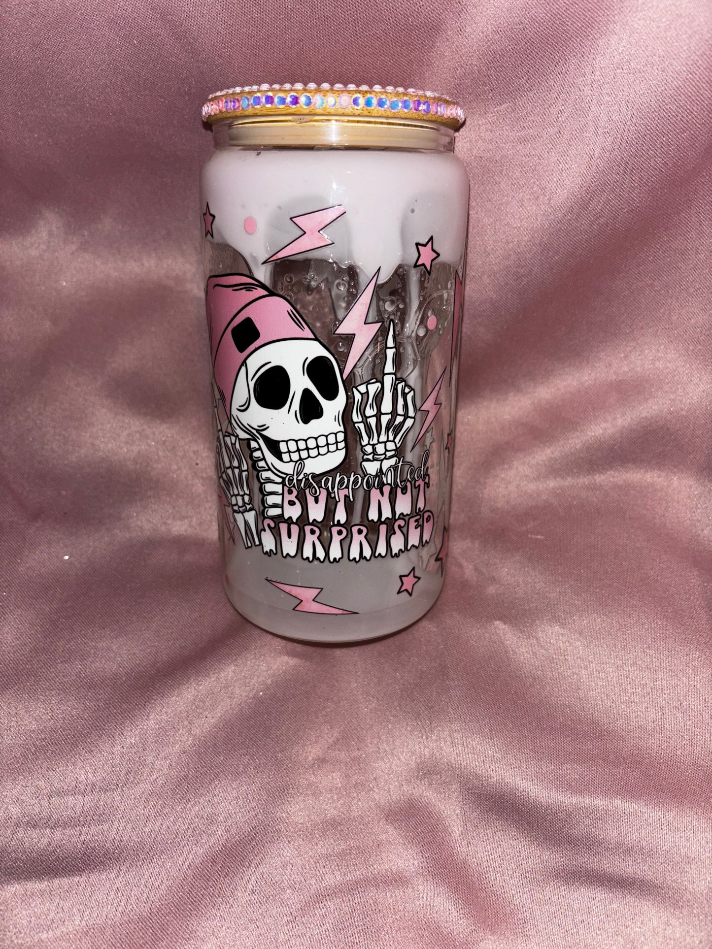 16oz skull glass tumbler