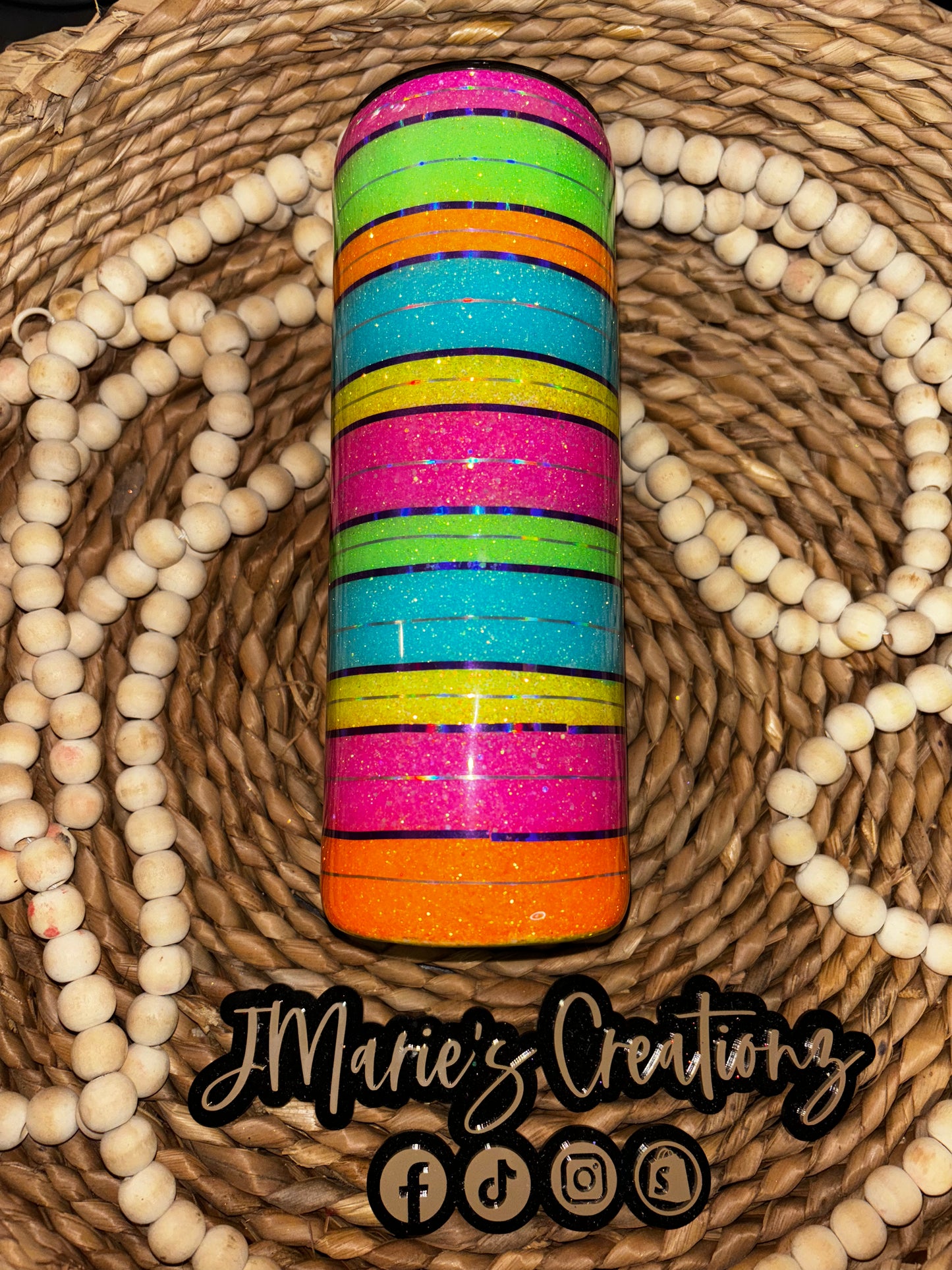 20oz colorful striped tumbler