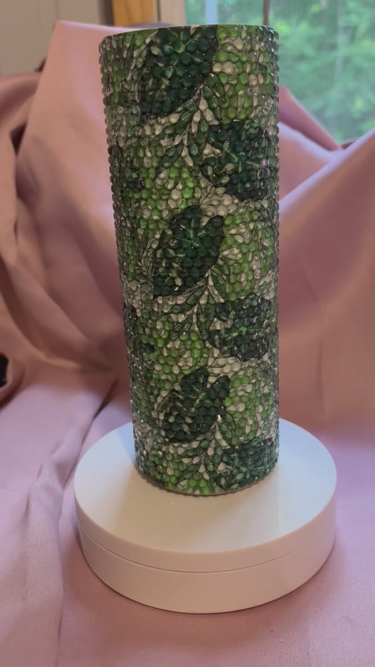 20oz leafy rhinestone tumbler